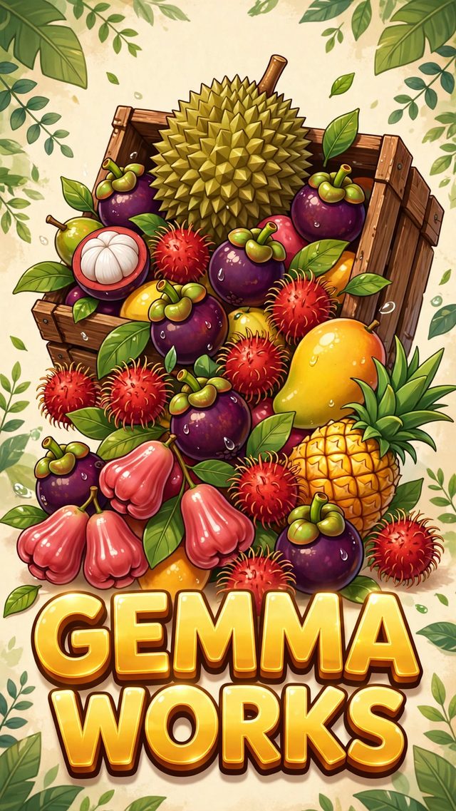 Splash art MergeBuah — puzzle gabung buah